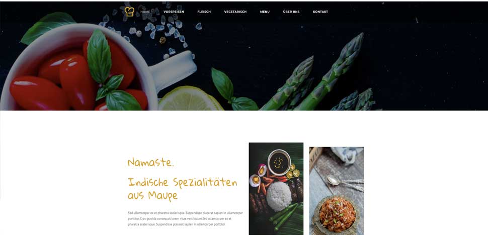 wordpress Homepage Gastronomie